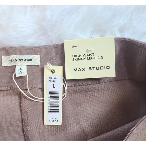 Max Studio | NWT Khaki Skinny Ponte Stretch Pants, Sz L (10-12), FREE S/H - Picture 6 of 9
